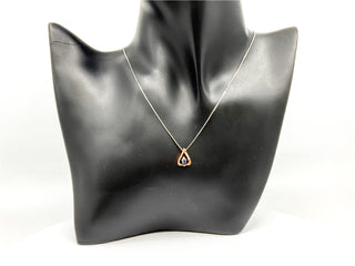 14K White and Rose Gold 0.20cttw Genuine Tanzanite and 0.026cttw Diamond Pendant, 18"