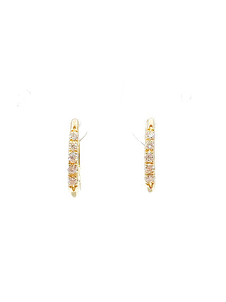 Aretes tipo argolla con bisagras y diamantes de 0,15 quilates en oro amarillo de 10 quilates