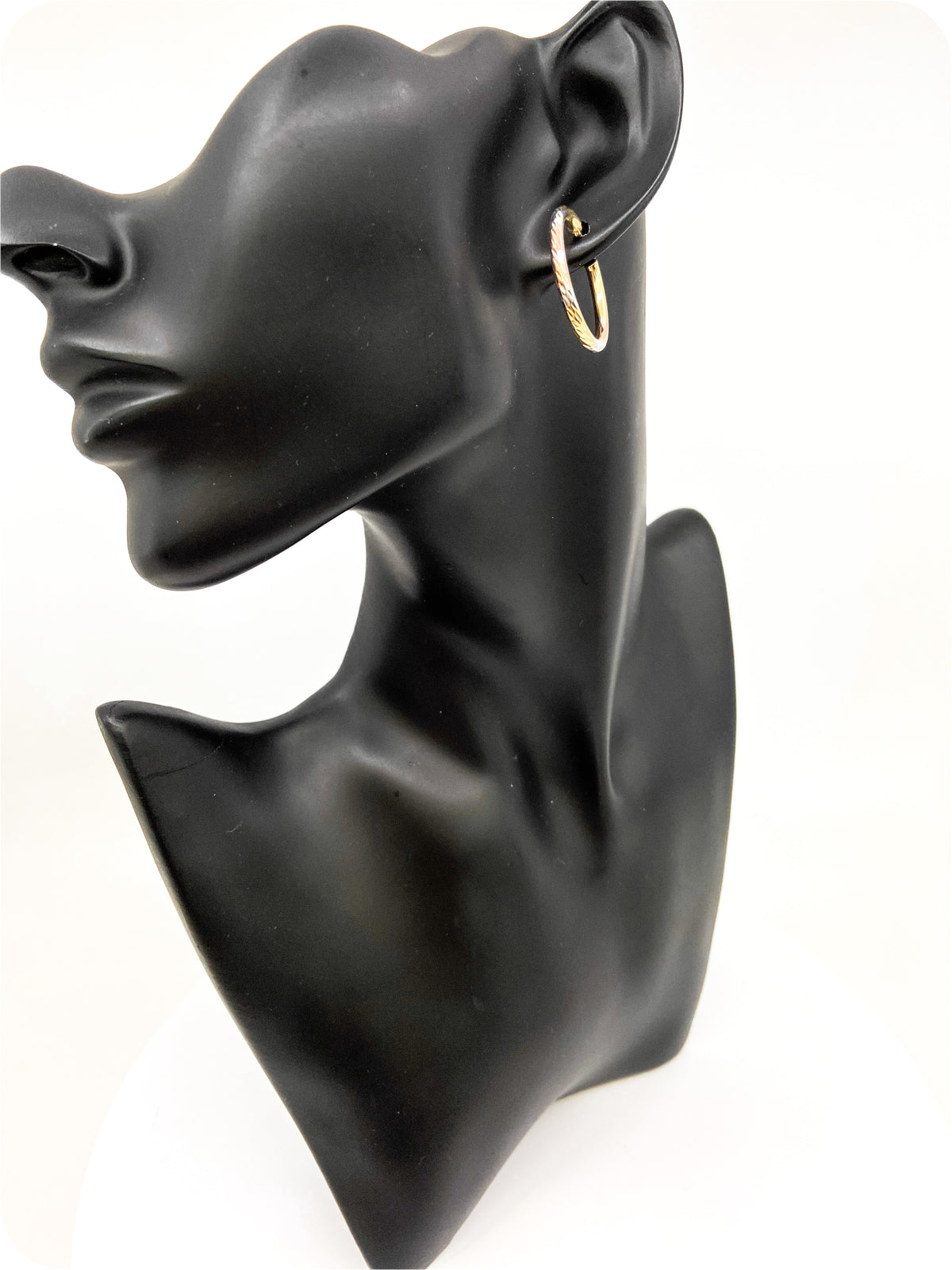 10K TRI-TONE GOLD HOOP EARRINGS