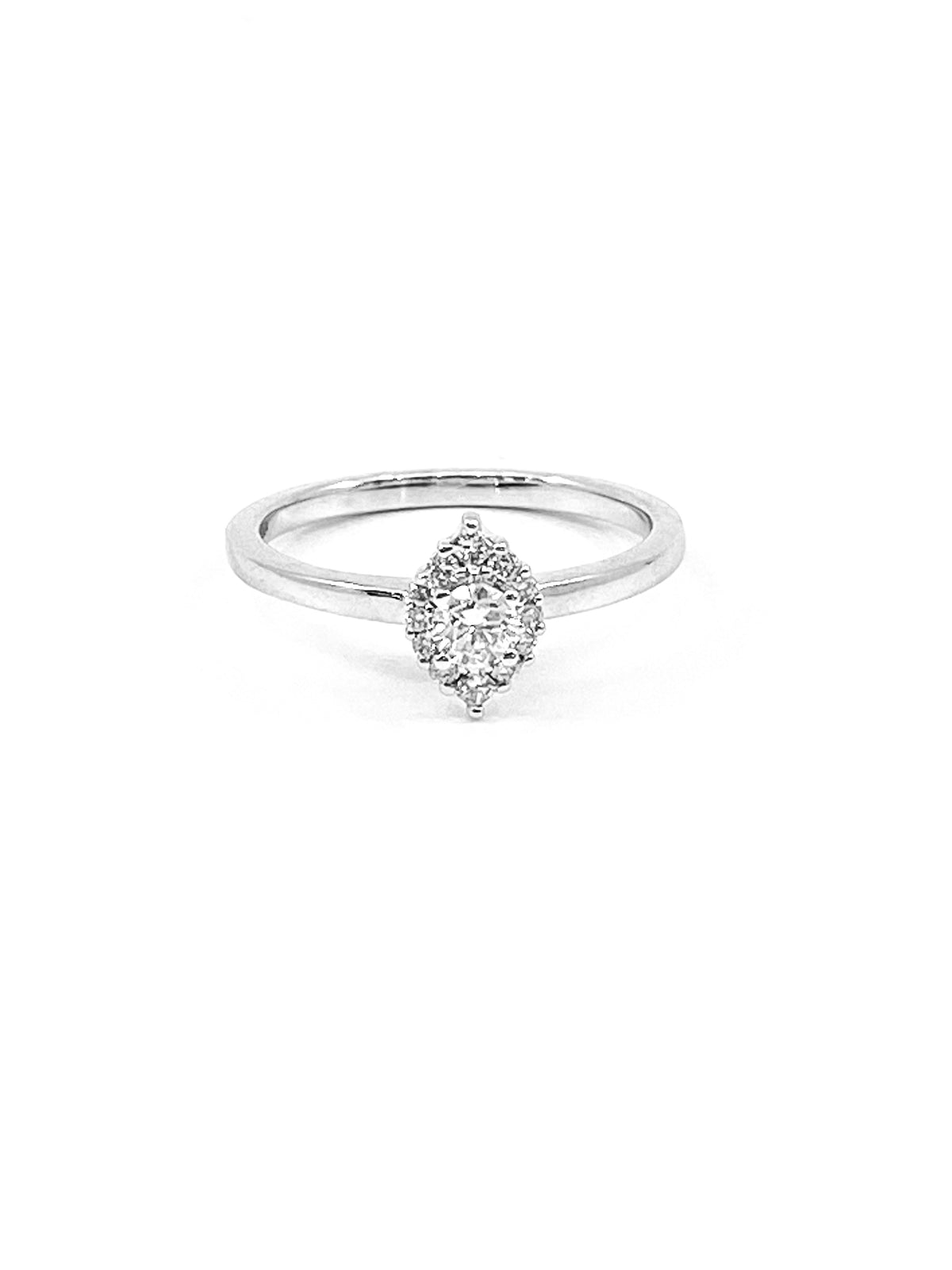 10K White Gold 0.30cttw Canadian Diamond Halo Engagement Ring, size 6.5