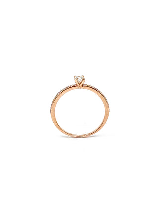 10K Rose Gold 0.30cttw Canadian Diamond Ring, Size 6.5