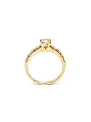 14K Yellow Gold 0.70cttw Canadian Diamond Engagement Ring, size 6.5
