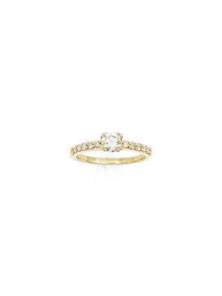 14K Yellow Gold 0.70cttw Canadian Diamond Engagement Ring, size 6.5