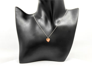 Colgante en forma de corazón con diamantes canadienses de 0,027 quilates en oro blanco y rosa de 10 quilates, 18"