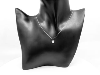 Collar con halo de diamantes canadienses de 0,25 quilates en oro blanco de 14 quilates, 18"