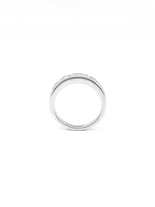 14K White Gold 1.00cttw Princess Cut Diamond Channel Anniversary Band, Size 6.5