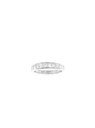 14K White Gold 1.00cttw Princess Cut Diamond Channel Anniversary Band, Size 6.5