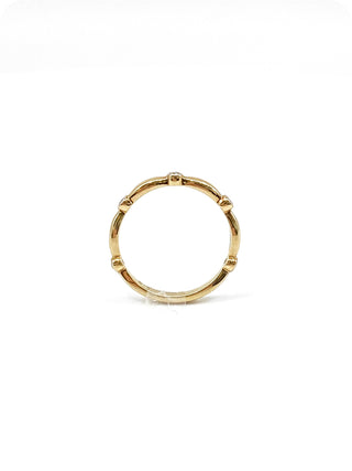 Anillo/banda apilable de diamantes de 0,10 quilates en oro amarillo de 10 quilates, tamaño 6,5