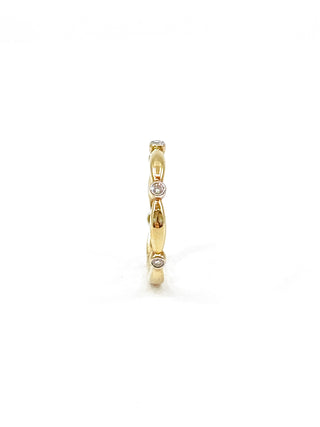 Anillo/banda apilable de diamantes de 0,10 quilates en oro amarillo de 10 quilates, tamaño 6,5