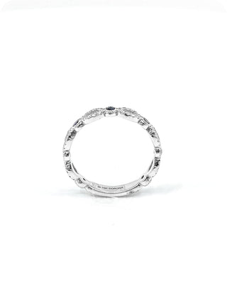 10K White Gold 0.28cttw Genuine Sapphire and 0.18cttw Diamond Ring, size 6.5