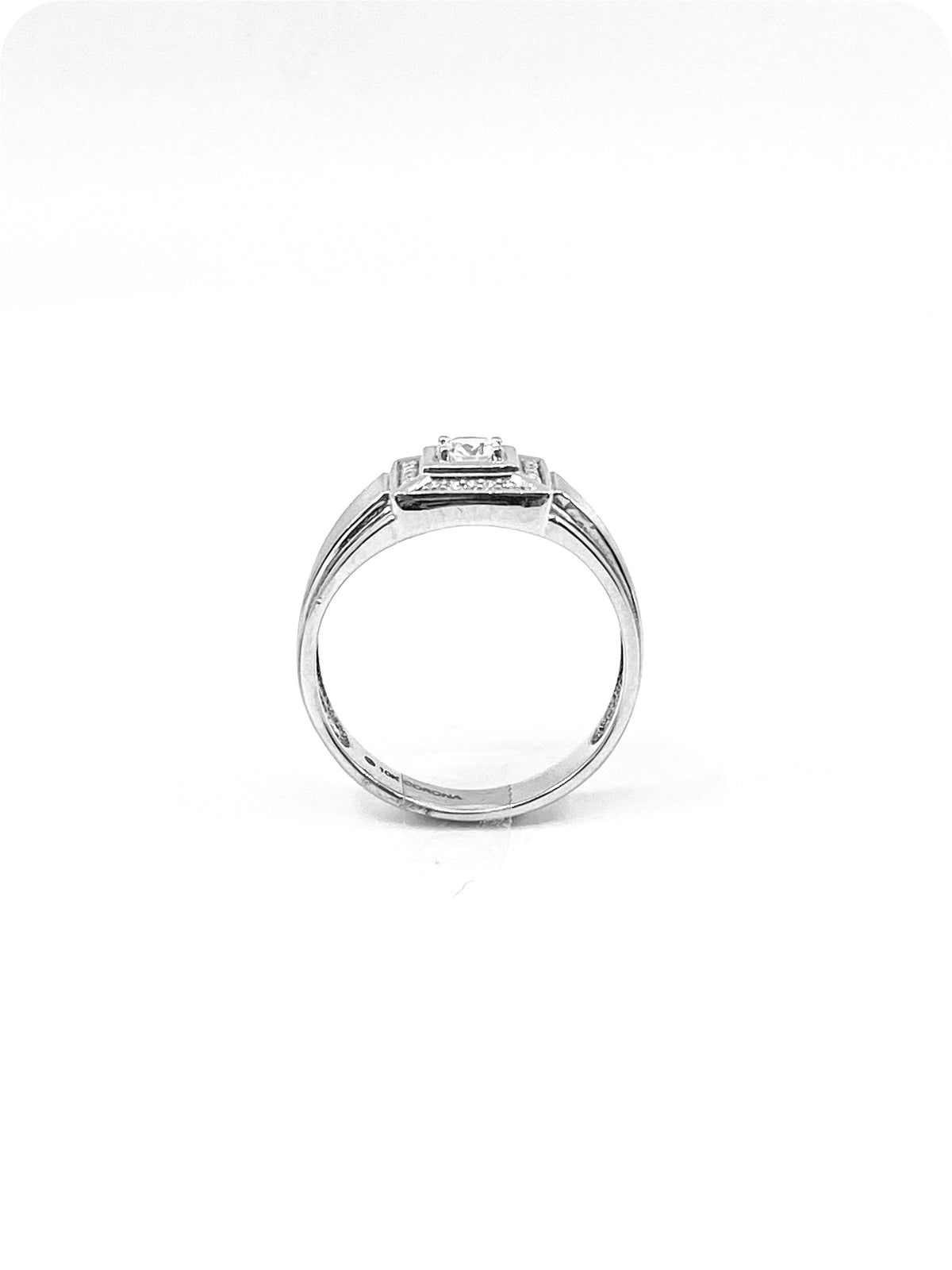 10K White Gold Gents 0.30cttw Canadian Diamond Ring, size 10