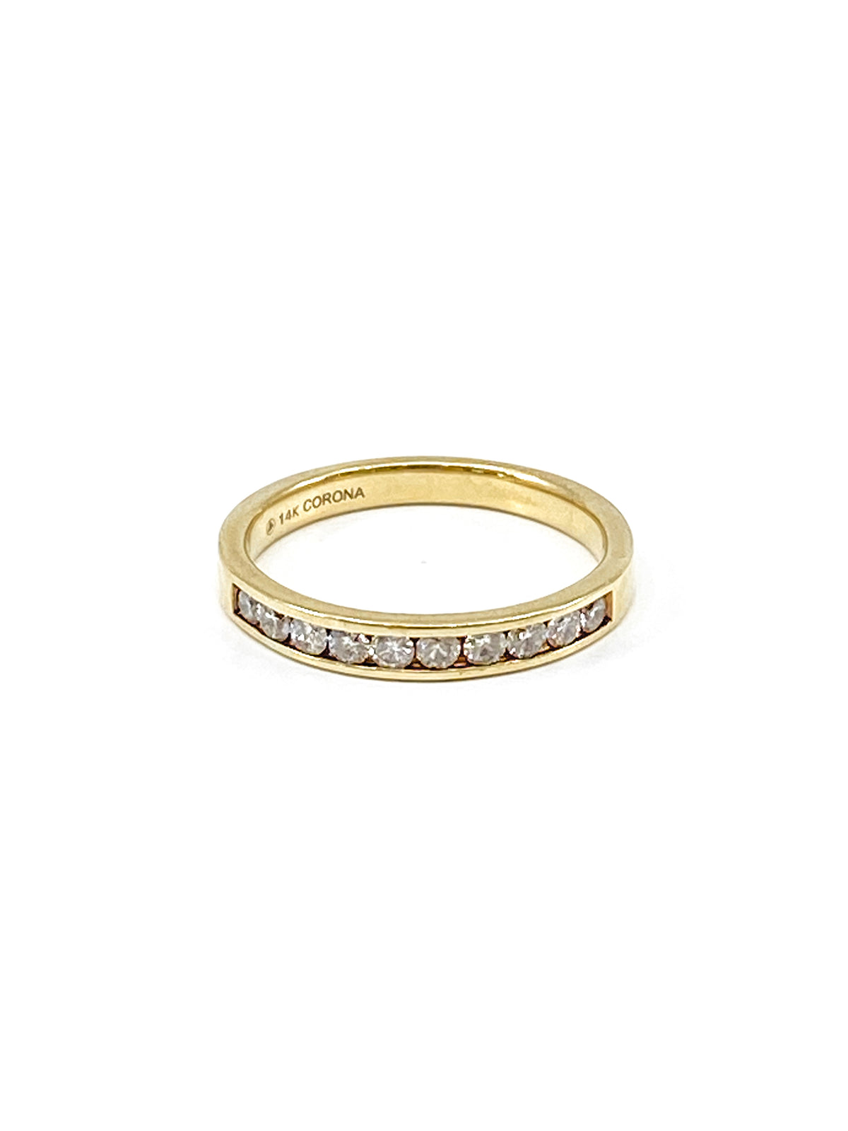 14K Yellow Gold 0.33cttw Diamond Anniversary Channel Set Ring / Band, size 6.5