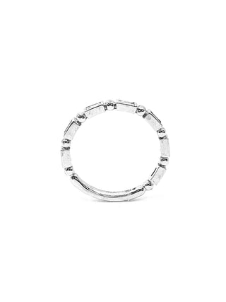 Anillo de diamantes de talla baguette de 0,30 quilates en oro blanco de 10 quilates, talla 6,5
