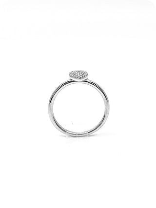 10K White Gold 0.15cttw Pave Pear Shape Diamond Engagement Ring