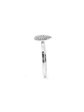 10K White Gold 0.15cttw Pave Pear Shape Diamond Engagement Ring