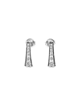 Pendientes colgantes o colgantes de diamantes de 0,32 quilates en oro blanco de 10 quilates