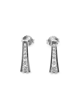 Pendientes colgantes o colgantes de diamantes de 0,32 quilates en oro blanco de 10 quilates