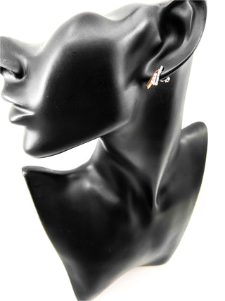 Pendientes colgantes o colgantes de diamantes de 0,25 quilates en oro blanco y rosa de 10 quilates