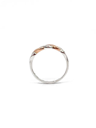 10k White & Rose Gold 0.054cttw Diamond Ring, size 6.5