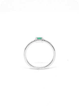 10K White Gold 0.15cttw Genuine Emerald Princess Cut Ring