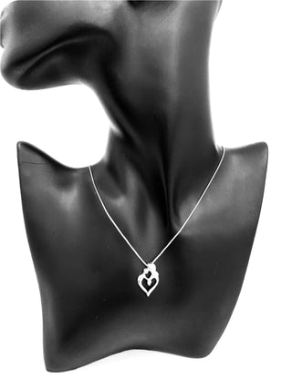 Colgante de plata de ley con diamantes canadienses de 0,011 quilates para madre e hijo, 18"