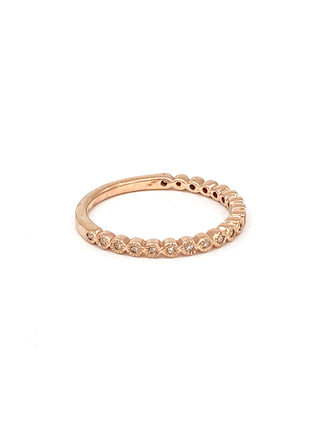 Anillo de diamantes de 0,10 quilates en oro rosa de 10 quilates, talla 6,5