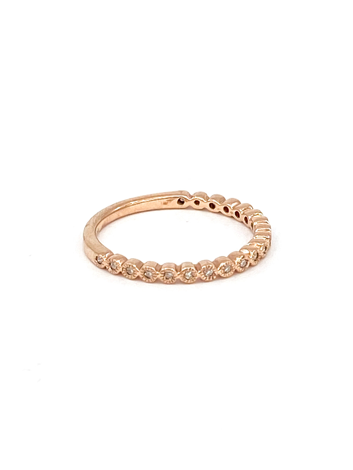 10K Rose Gold 0.10cttw Diamond Ring, size 6.5