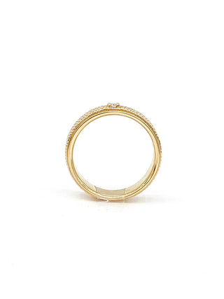 Anillo de diamantes canadienses para caballero de oro amarillo de 14 quilates de 0,07 quilates, talla 10