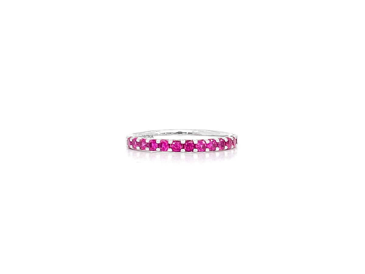 10K White Gold 0.56cttw Created Ruby Ring, size 6.5