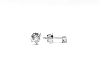 Aretes de diamantes canadienses de talla princesa de 0,20 quilates en oro blanco de 14 quilates