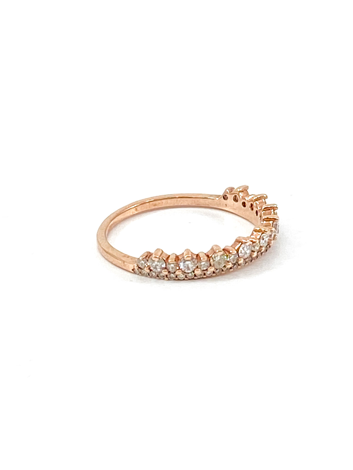 10K Rose Gold 0.50cttw Crown Diamond Ring - Size 6.75