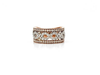 10K White & Rose Gold 1.00cttw Diamond Infinity Ring, size 6.5