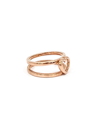 10K Rose Gold Heart Ring, size 6.5