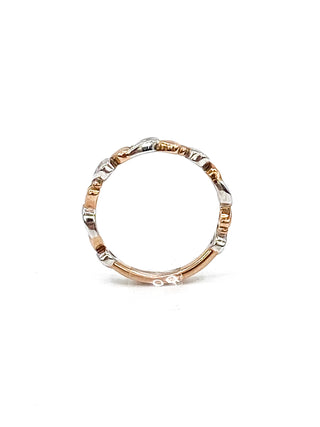 10K White & Rose Gold 0.05cttw Diamond Heart Ring, size 6.5