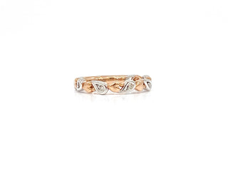 10K White & Rose Gold 0.05cttw Diamond Heart Ring, size 6.5