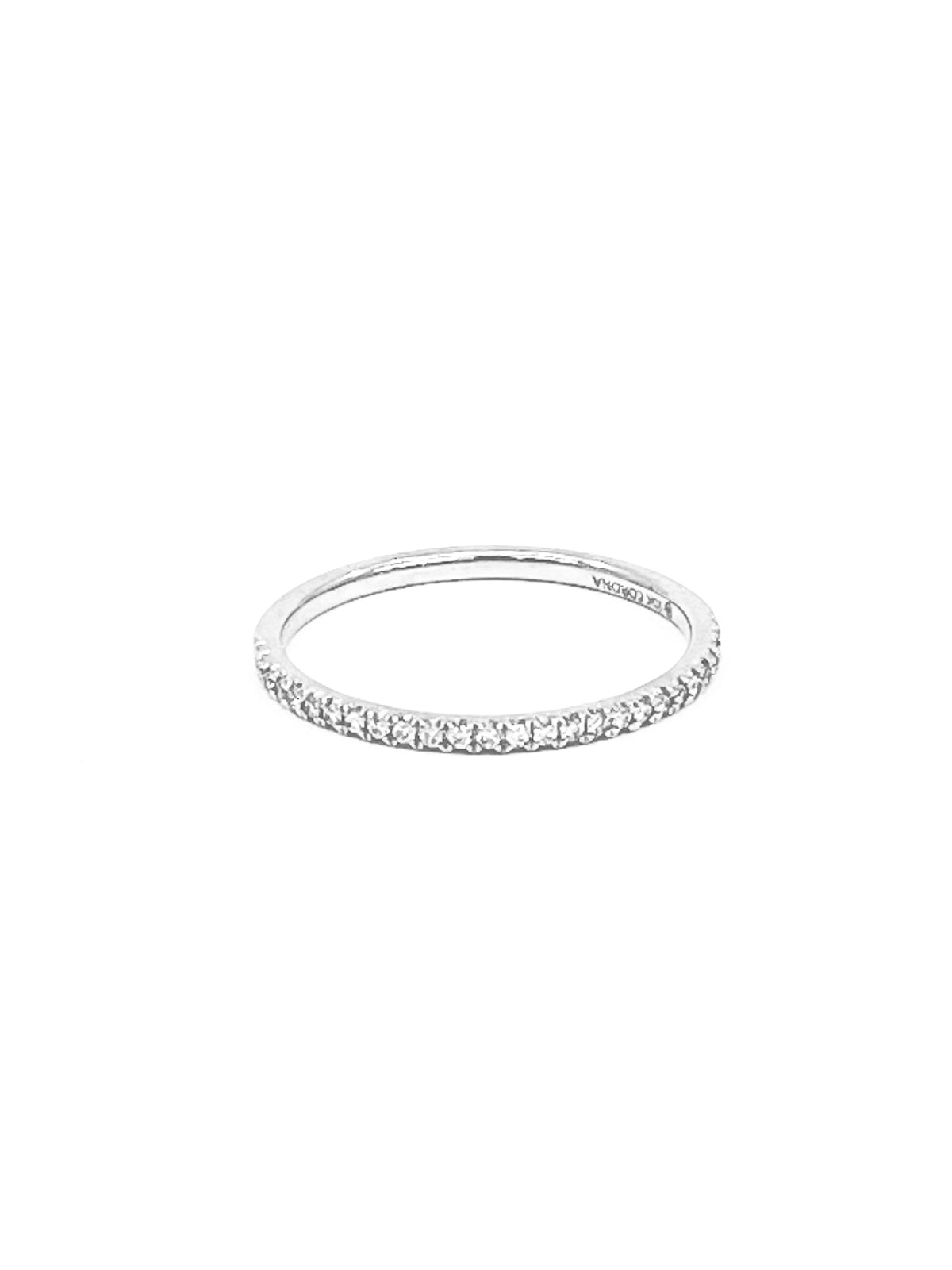 10K White Gold 0.10cttw Diamond Pave Ring, Size 7