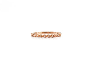 10K Rose Gold 0.07cttw Round Cut Diamond Ring, size 6.5