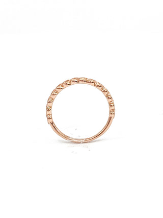 10K Rose Gold 0.07cttw Round Cut Diamond Ring, size 6.5