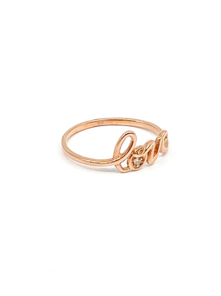 10K Rose Gold 0.01cttw Diamond Love Ring, size 6.5