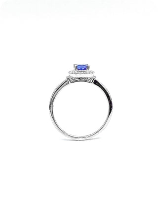 10K White Gold 0.42cttw Tanzanite and 0.10cttw Diamond Ring, size 6.5