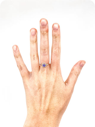 10K White Gold 0.42cttw Tanzanite and 0.10cttw Diamond Ring, size 6.5