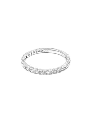 Anillo/banda de diamantes de 0,27 quilates en oro blanco de 10 quilates, tamaño 6,5