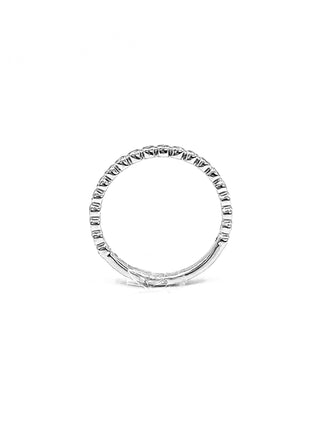 Anillo/banda de diamantes de 0,27 quilates en oro blanco de 10 quilates, tamaño 6,5
