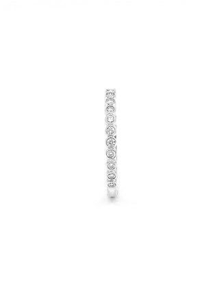 Anillo/banda de diamantes de 0,27 quilates en oro blanco de 10 quilates, tamaño 6,5