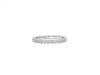 Anillo/banda de diamantes de 0,27 quilates en oro blanco de 10 quilates, tamaño 6,5