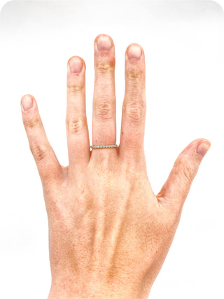 Anillo/banda de diamantes de 0,27 quilates en oro blanco de 10 quilates, tamaño 6,5