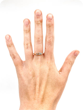 10K White & Rose Gold 0.10cttw Diamond Ring, size 6.5