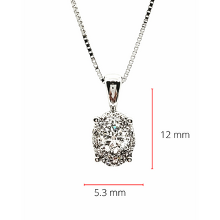 Collar con forma ovalada de diamantes de 0,23 quilates en oro blanco de 10 quilates, 18"