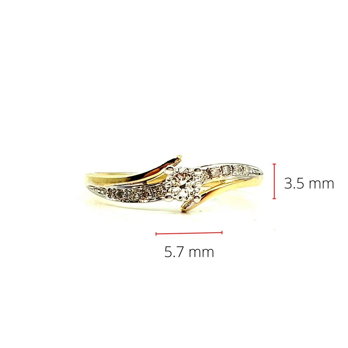 10K Yellow Gold 0.10cttw Illusion Setting Diamond Ring - Size 6.75