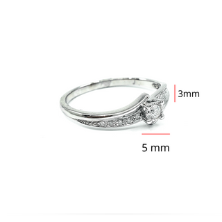 10K White Gold 0.10cttw Illusion Setting Diamond Engagement Ring - Size 6.5